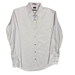 Paul Smith London Dress Shirt Two Fold Cotton Textured French Cuff 38 15 Small